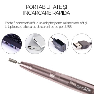 Freza Unghii cu Capat USB Titanium Travel - LUXORISE, Gold - Img 7