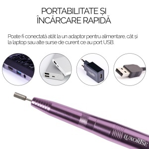 Freza Unghii cu Capat USB Titanium Travel - LUXORISE, Rose - Img 8