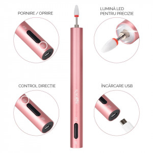 Freza Unghii Portabila TITANIUM PEN PRO - LUXORISE, Roz - Img 6