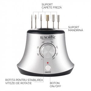 Freza unghii profesionala iFORCE PRO - LUXORISE , 30.000 RPM, Silver - Img 4