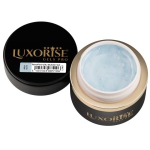 Gel UV Constructie Unghii RevoFlex Glitz LUXORISE 15ml, Aqua Glitz - Img 3