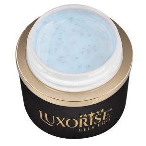 Gel UV Constructie Unghii RevoFlex Silk Petal LUXORISE 15ml, Aqua Sprinkle - Img 3