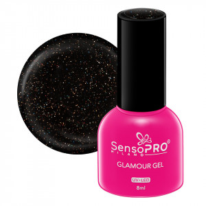 Oja Semipermanenta Glamour Gel SensoPRO Milano - #58 Black Diamonds, 8ml