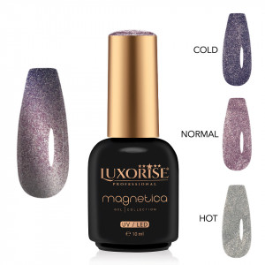 Oja Semipermanenta LUXORISE MAGNETICA - ThermoCharm, Grape Glint 10ml - Img 2
