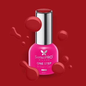 Oja Semipermanenta One Step Brilliant Gel SensoPRO Milano - #07 Red Sangria, 8ml - Img 2