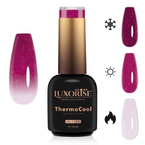 Oja Semipermanenta Termica 3 Culori LUXORISE ThermoCool, Mesmerizing Rose 10ml