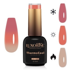 Oja Semipermanenta Termica 3 Culori LUXORISE ThermoCool, Peach Daze 10ml