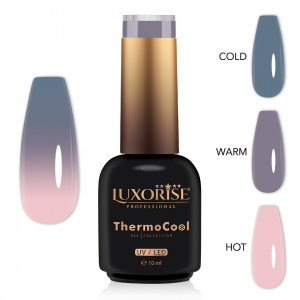 Oja Semipermanenta Termica 3 Culori LUXORISE ThermoCool, Sissy Smile 10ml - Img 2
