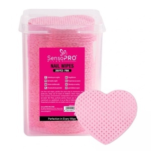 Servetele Unghii Lint Free SensoPRO Milano, 200 buc, Pink Heart - Img 5