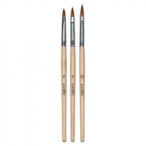 Set 3 Pensule Unghii Acril - Limba de Pisica, LUXORISE - nr. 8, 9, 10