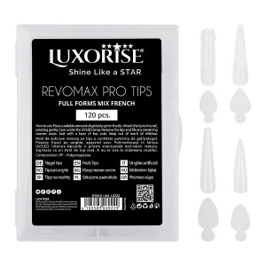 Tipsuri Reutilizabile REVOMAX PRO TIPS LUXORISE Mix French - Full Forms, 96 Tips & 48 French Stickers - Img 2