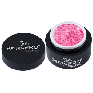 Gel Constructie Unghii Expert Line FrostedConfetti, SensoPRO Milano - Blush 15ml - Img 2