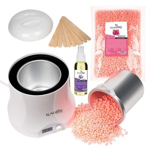 Kit Epilare Ceara Traditionala Diamond Skin - Granule Titanio Rosa, Incalzitor LUXORISE 800 ml - Img 1