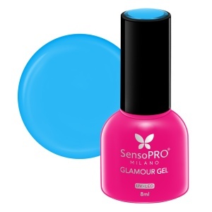 Oja Semipermanenta Glamour Gel SensoPRO Milano - #34 Electric Blue, 8ml