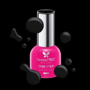 Oja Semipermanenta One Step Brilliant Gel SensoPRO Milano - #02 Black Diamond, 8ml - Img 2