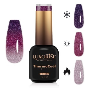 Oja Semipermanenta Termica 3 Culori LUXORISE ThermoCool, Glittering Girl 10ml - Img 1