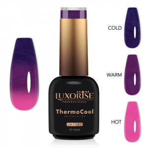 Oja Semipermanenta Termica 3 Culori LUXORISE ThermoCool, Moody Princess 10ml - Img 2