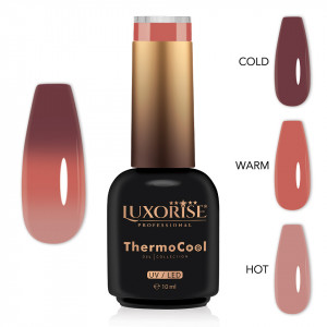Oja Semipermanenta Termica 3 Culori LUXORISE ThermoCool, Peach Daze 10ml - Img 2