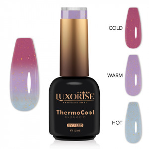 Oja Semipermanenta Termica 3 Culori LUXORISE ThermoCool, Royal Glimmer 10ml - Img 2
