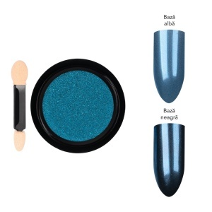 Pigment Unghii LUXORISE Mirror Powder, Navy Blue - Img 3