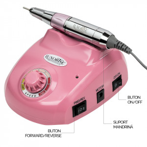 Pila electrica profesionala PowerPRO Ultra - LUXORISE , 30.000 RPM, Roz - Img 3