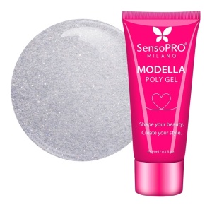 Polygel MODELLA SensoPRO Milano - Silver Luxe, 15ml