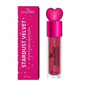 Ruj Lichid Mat cu Sclipici Stardust Velvet - SensoPRO Milano, Stellar Mauve - Img 2