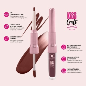 Ruj lichid si creion de buze 2in1 Kiss Craft SensoPRO Milano, Heat - Img 7