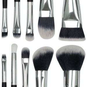 Set 10 pensule machiaj SensoPRO Milano, Black Silver + Borseta Cadou - Img 3