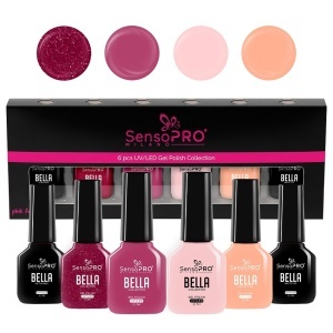 Set 4 Oje Semipermanente, Base Coat & Top Coat SensoPRO Milano, Timeless BELLA