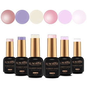 Set 6 Rubber Base 10ml LUXORISE, Glam Crush