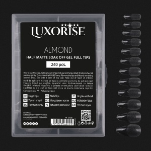 Tipsuri Unghii Dizolvabile Migdala Soak Off - Half Matte Full Nail, 240 buc - Img 2