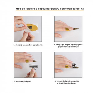 Clips unghii metalic pentru curba C LUXORISE 22mm - Img 2
