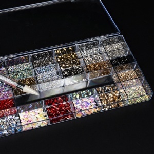 Cristale Unghii Crystal Blossom LUXORISE, Set 20 modele