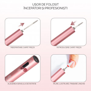 Freza Unghii Portabila TITANIUM PEN PRO - LUXORISE, Roz - Img 8