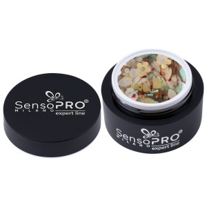 Gel UV Transparent Bloom Dream, SensoPRO Milano Expert Line - Peach Confetti 5ml - Img 3