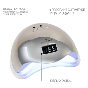 Lampa UV LED 48W SUN5 PRO SensoPRO Milano, Platinum Silver - Img 7