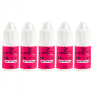 Lipici Unghii Tipsuri Nail Glue SensoPRO Milano, set 5 x 5g
