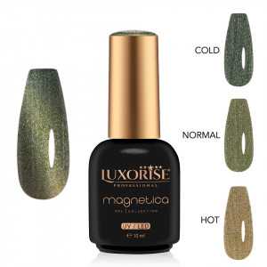Oja Semipermanenta LUXORISE MAGNETICA - ThermoCharm, Green Glade 10ml - Img 2
