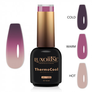 Oja Semipermanenta Termica 3 Culori LUXORISE ThermoCool, Peony Petals 10ml - Img 2