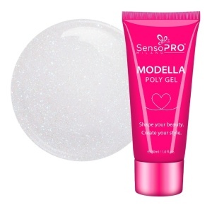 Polygel MODELLA SensoPRO Milano - Silver Glitz, 30ml