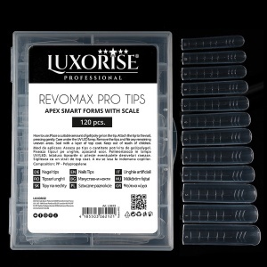 Tipsuri Reutilizabile Polygel & Gel REVOMAX PRO TIPS LUXORISE Flexible Apex, 120 buc