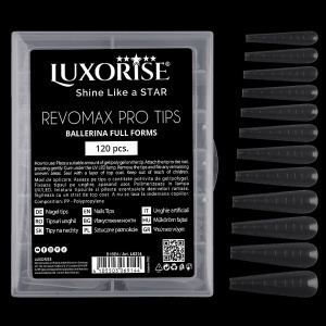 Tipsuri Reutilizabile REVOMAX PRO TIPS LUXORISE Ballerina - Full Forms pentru Polygel si gel, 120 buc
