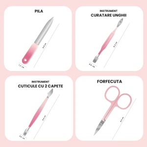 Trusa Manichiura Pink SensoPRO Milano, 12 piese - Img 4