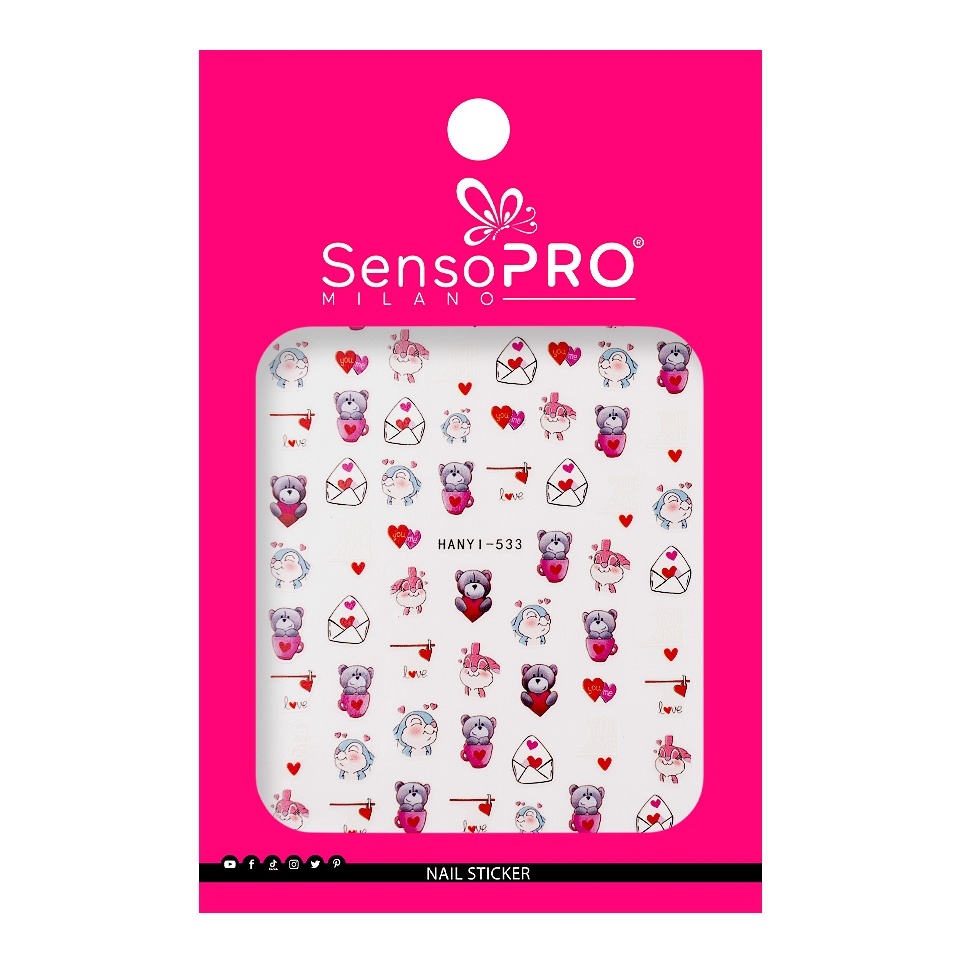 Abtibild Unghii SensoPRO Milano - Teddy Romance - 1 | YEO