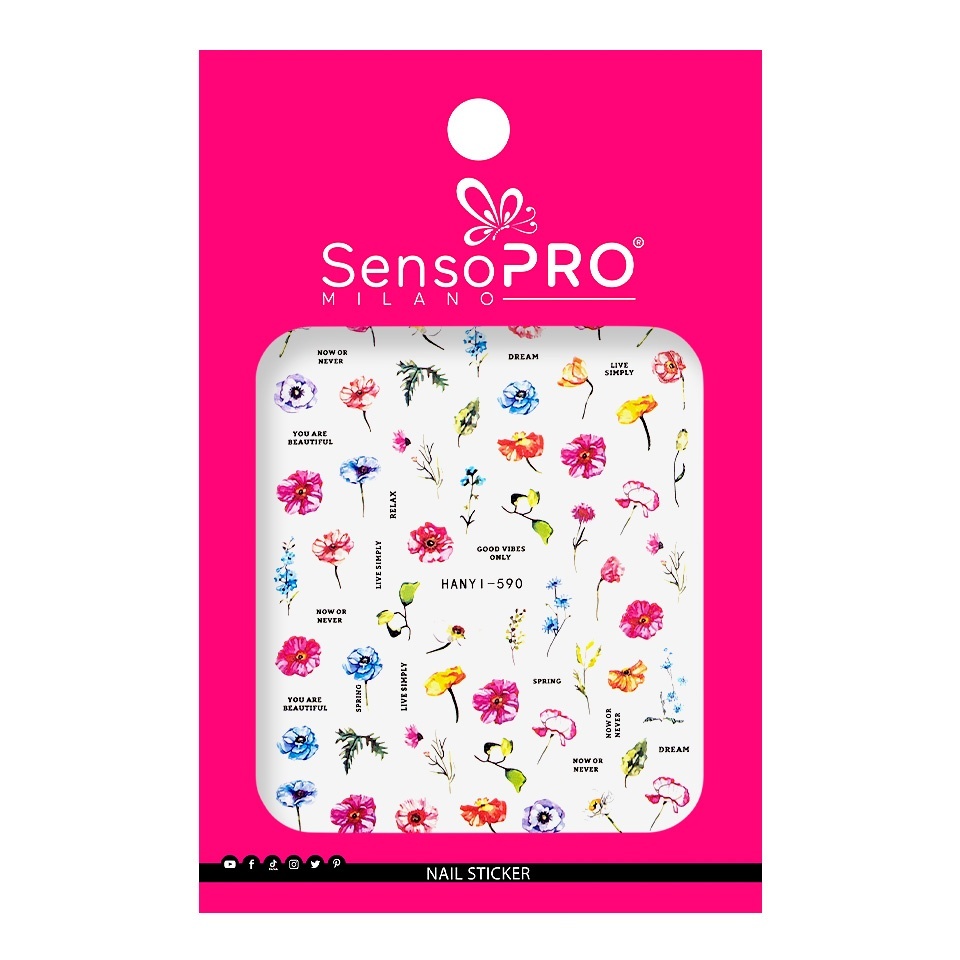 Abtibilduri Unghii SensoPRO Milano Flower Wonder, model HANYI-590 - 1 | YEO