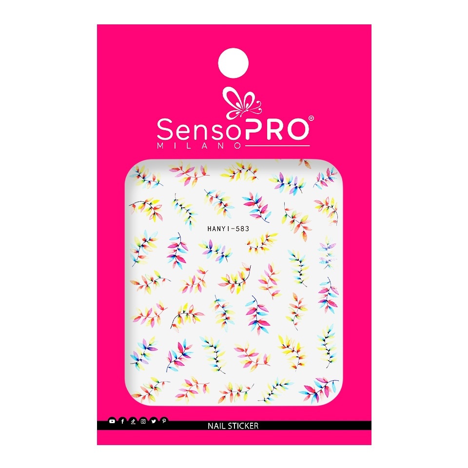 Abtibilduri Unghii SensoPRO Milano Leaf Crush, model HANYI-583 - 1 | YEO