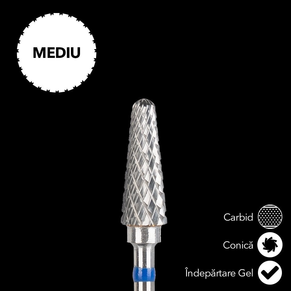 Capat Freza Carbid LUXORISE Conica silver, duritate medie #228 - 1 | YEO