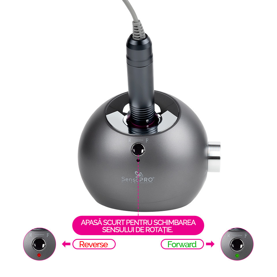 Freza Unghii Exclusive Nails SensoPRO Milano, 30.000 RPM, Grey SensoPRO Milano