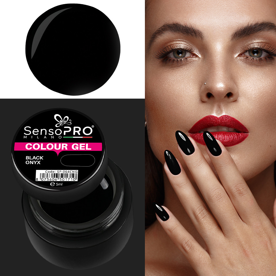 Gel UV Colorat Black Onyx 5ml, SensoPRO Milano - 3 | YEO